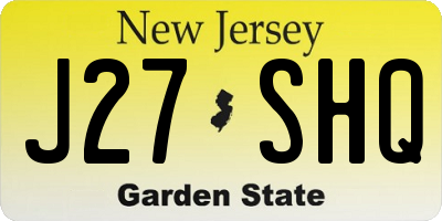 NJ license plate J27SHQ