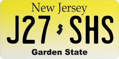 NJ license plate J27SHS