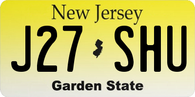 NJ license plate J27SHU