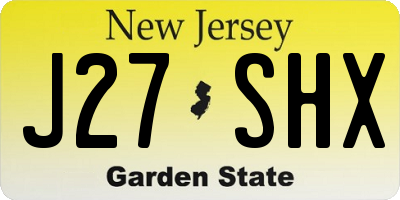 NJ license plate J27SHX