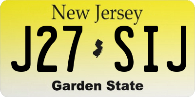 NJ license plate J27SIJ