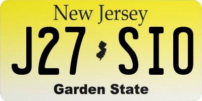 NJ license plate J27SIO