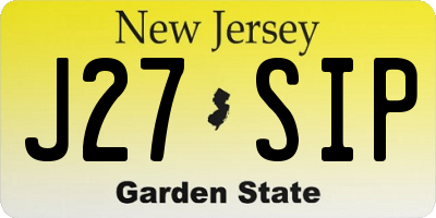 NJ license plate J27SIP