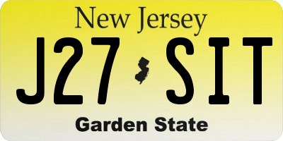 NJ license plate J27SIT