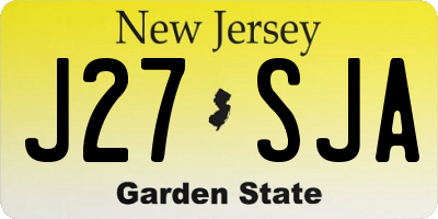 NJ license plate J27SJA