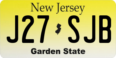 NJ license plate J27SJB
