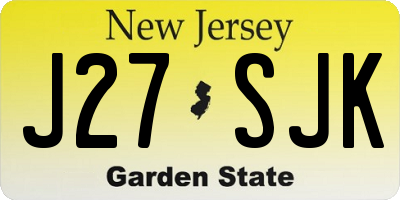NJ license plate J27SJK
