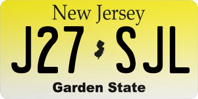 NJ license plate J27SJL