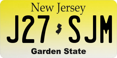 NJ license plate J27SJM