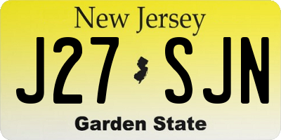 NJ license plate J27SJN