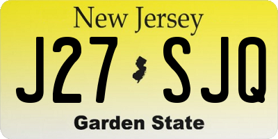 NJ license plate J27SJQ