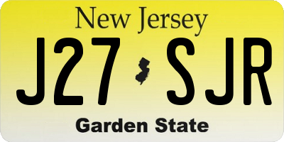 NJ license plate J27SJR