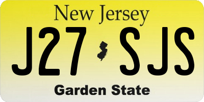 NJ license plate J27SJS
