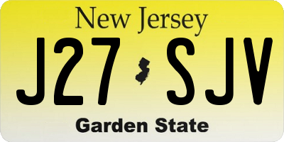 NJ license plate J27SJV
