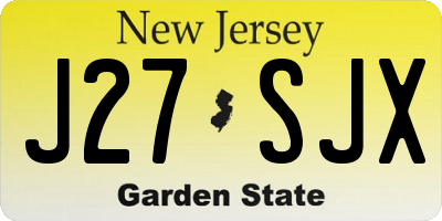 NJ license plate J27SJX