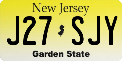 NJ license plate J27SJY