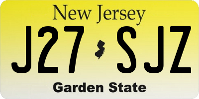 NJ license plate J27SJZ