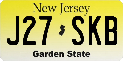 NJ license plate J27SKB