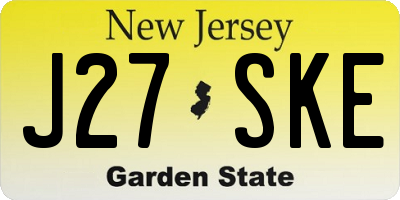 NJ license plate J27SKE