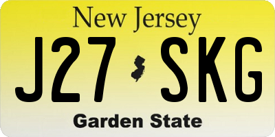 NJ license plate J27SKG