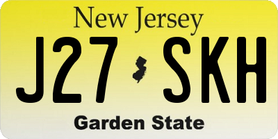 NJ license plate J27SKH