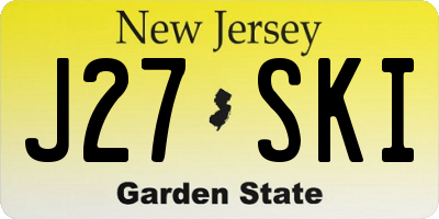 NJ license plate J27SKI