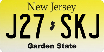 NJ license plate J27SKJ