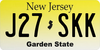 NJ license plate J27SKK