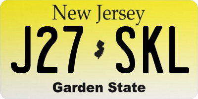 NJ license plate J27SKL