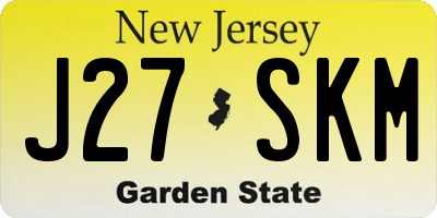 NJ license plate J27SKM