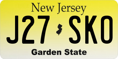 NJ license plate J27SKO