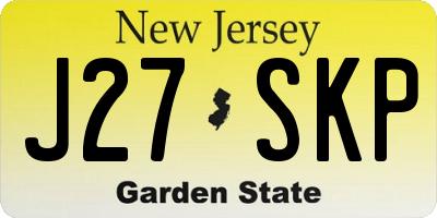 NJ license plate J27SKP