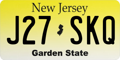 NJ license plate J27SKQ