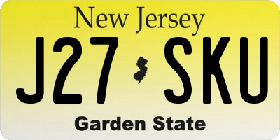 NJ license plate J27SKU