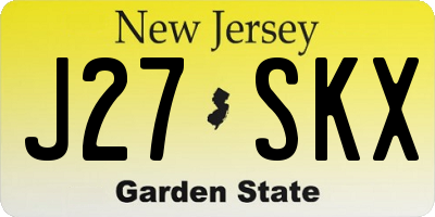 NJ license plate J27SKX