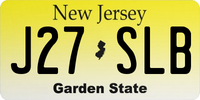 NJ license plate J27SLB