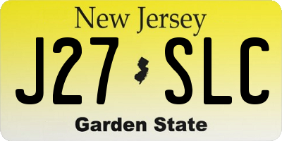 NJ license plate J27SLC