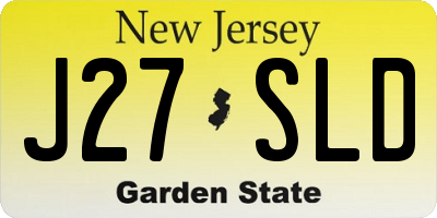 NJ license plate J27SLD
