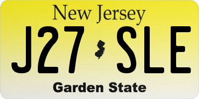 NJ license plate J27SLE