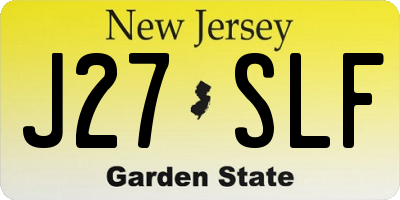NJ license plate J27SLF