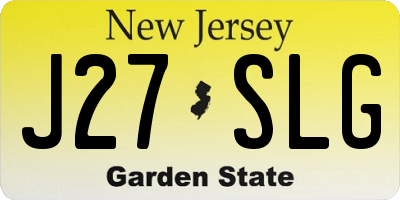 NJ license plate J27SLG