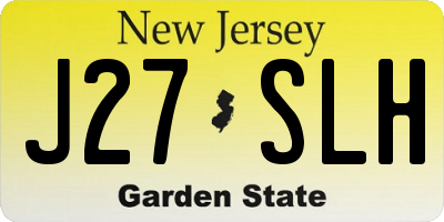 NJ license plate J27SLH