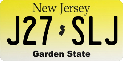 NJ license plate J27SLJ