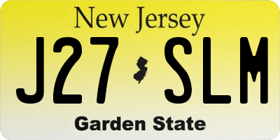 NJ license plate J27SLM