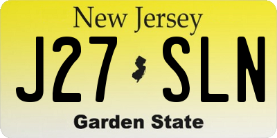 NJ license plate J27SLN