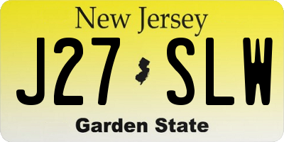 NJ license plate J27SLW