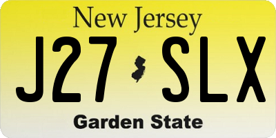NJ license plate J27SLX
