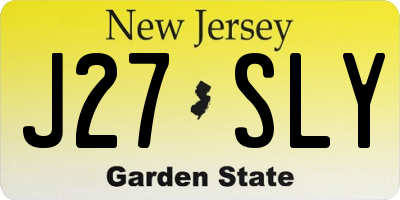 NJ license plate J27SLY