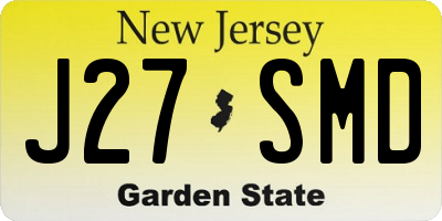 NJ license plate J27SMD