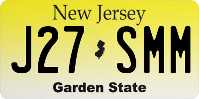 NJ license plate J27SMM
